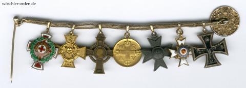 Lippe, 7er Miniatur-Kettchen mit Hausorden etc. Lippe, 7er Miniatur-Kettchen mit Hausorden etc.