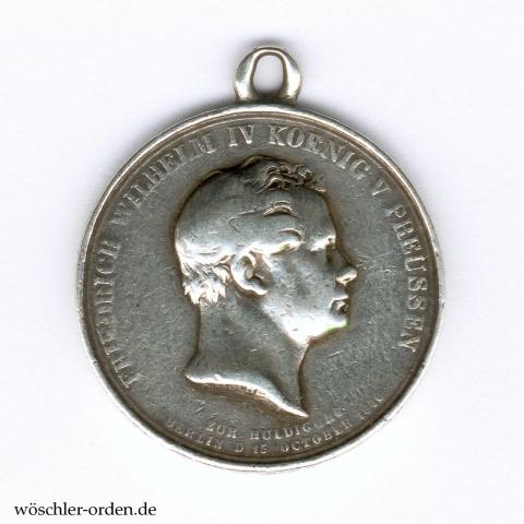 Preußen, Kleine Huldigungsmedaille S. M. König Friedrich Wilhelm IV. für Berlin (1840) Preußen, Kleine Huldigungsmedaille S. M. König Friedrich Wilhelm IV. für Berlin (1840)