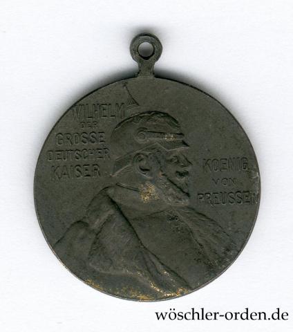 Preußen, Kaiser-Wilhelm-Erinnerungsmedaille (1897), Reduktion in Kriegsmetall Preußen, Kaiser-Wilhelm-Erinnerungsmedaille (1897), Reduktion in Kriegsmetall