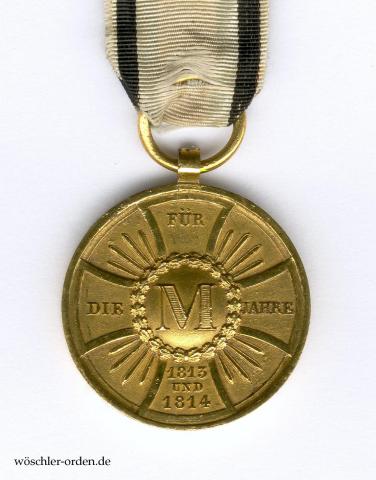 Bayern, Medaille des Militärdenkzeichens für 1813, 1814, 1815 für die Militärbeamten (1848) Bayern, Medaille des Militärdenkzeichens für 1813, 1814, 1815 für die Militärbeamten (1848)