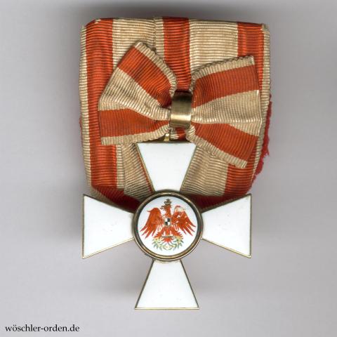 Preußen, Roter-Adler-Orden, III. Klasse mit Schleife (1854 – 1916), von J. H. Werner, an 1er Ordensschnalle Preußen, Roter-Adler-Orden, III. Klasse mit Schleife (1854 – 1916), von J. H. Werner, an 1er Ordensschnalle