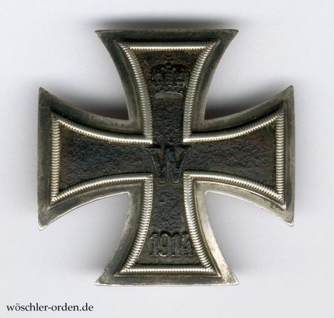 Preußen, Eisernes Kreuz 1914 I. Klasse, Zweitstück von der Königlichen Münze, Stuttgart, an Schiebeverschluss Preußen, Eisernes Kreuz 1914 I. Klasse, Zweitstück von der Königlichen Münze, Stuttgart, an Schiebeverschluss