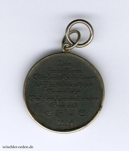 Sachsen-Coburg-Saalfeld, Medaille für die Freiwilligen des V. Deutschen Armeekorps 1814 (1815) Sachsen-Coburg-Saalfeld, Medaille für die Freiwilligen des V. Deutschen Armeekorps 1814 (1815)