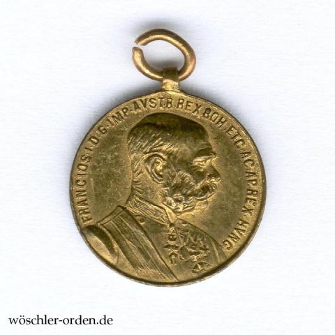 Österreich, Bronzene Jubiläums-Erinnerungs-Medaille für die bewaffnete Macht und die Gendarmerie (1898), Miniatur Österreich, Bronzene Jubiläums-Erinnerungs-Medaille für die bewaffnete Macht und die Gendarmerie (1898), Miniatur