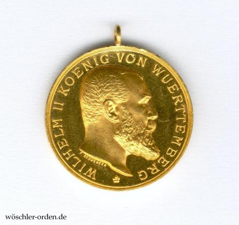 Württemberg, Goldene Militärverdienstmedaille (Modell 1892 ff.), Zweitstück in Dukatengold Württemberg, Goldene Militärverdienstmedaille (Modell 1892 ff.), Zweitstück in Dukatengold