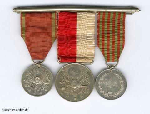 Osmanisches Reich, 3er Ordensschnalle des Beg Süleyman Osmanisches Reich, 3er Ordensschnalle des Beg Süleyman