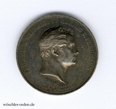 Preußen, Kleine Silberne Huldigungsmedaille Friedrich Wilhelm IV. für Berlin (1840) Preußen, Kleine Silberne Huldigungsmedaille Friedrich Wilhelm IV. für Berlin (1840)