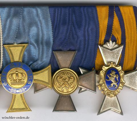 Preußen, 5er Ordensschnalle mit Schwarzburg-Sondershausen