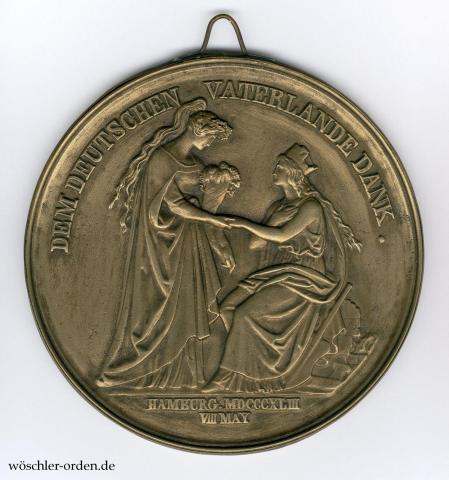 Hamburg, Großes Dankmedaillon (1843)