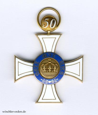 Preußen, Königlicher Kronenorden (3. Modell), III. Klasse mit Jubiläumszahl 50