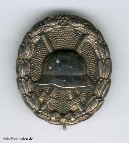 Preußen, Verwundetenabzeichen in mattweiß, Zweitstück von C. F. Zimmermann, Pforzheim Preußen, Verwundetenabzeichen in mattweiß, Zweitstück von C. F. Zimmermann, Pforzheim