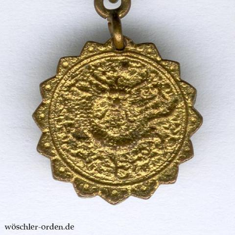 China, Berliner Gesandtschaftsmedaille in Gold, Miniatur an 7er Miniatur-Kettchen