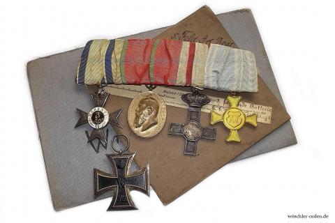 Bayern, Militär-Verdienstkreuz (2. Modell), I. Klasse, an 4er Ordensschnalle