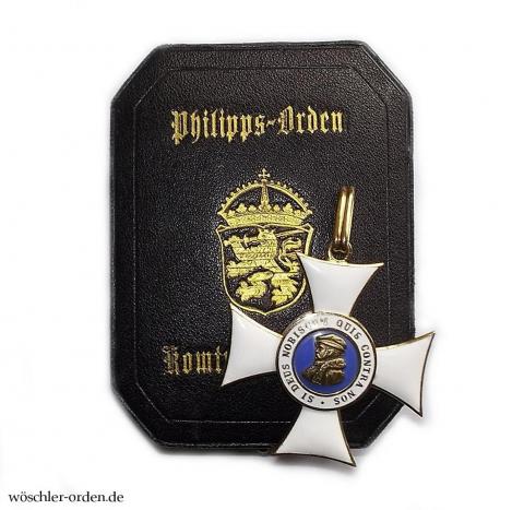 Hessen-Darmstadt, Philippsorden (2. Modell), Komturkreuz, im Verleihungsetui