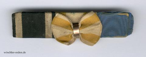 Preußen, Roter-Adler-Orden (5. Modell), III. Klasse mit der Schleife, leere 3er Ordensschnalle um 1864 Preußen, Roter-Adler-Orden (5. Modell), III. Klasse mit der Schleife, leere 3er Ordensschnalle um 1864