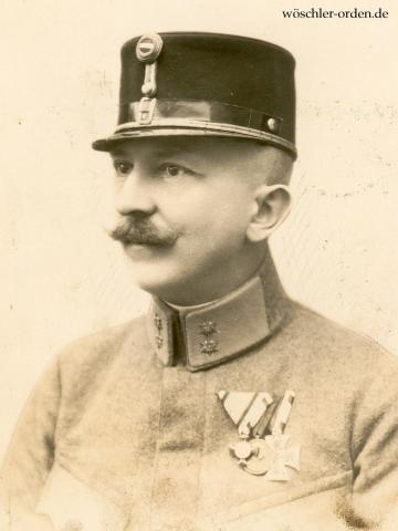 Preußen, Eisernes Kreuz 1914 II. Klasse am weiß-schwarzen Band, Trägerportrait