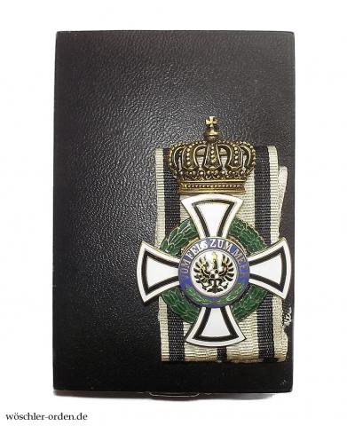 Preußen, Königlicher Hausorden von Hohenzollern, Kreuz der Ritter, Doorner Exil, im  Verleihungsetui