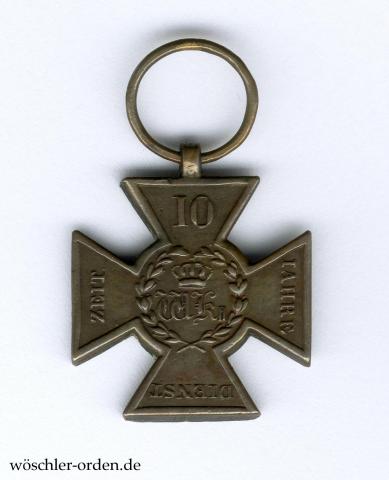 Hessen-Kassel, Dienstauszeichnungskreuz für 10-jährige Dienste der Unteroffiziere usw.