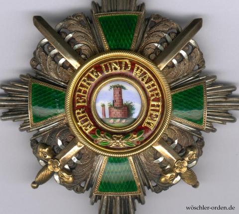 Baden, Orden vom Zähringer Löwen, Kommandeur-Bruststern mit Schwertern, von C. F. Zimmermann, Pforzheim
