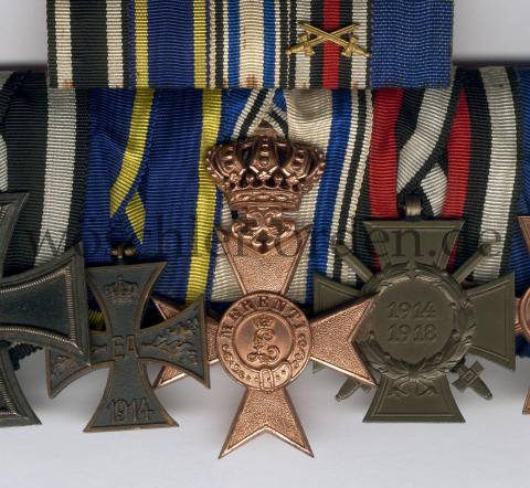 Bayern, Militär-Verdienstkreuz (3. Modell), III. Klasse mit der Krone, an preußischer 5er Ordensschnalle