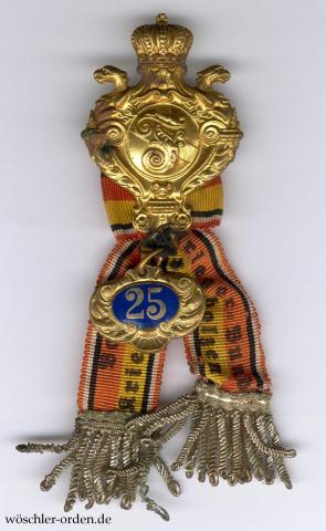 Baden, Kriegerbund, Verbandsabzeichen für Ortsvorstände, mit Abzeichen für 25-jährige Mitgliedschaft Baden, Kriegerbund, Verbandsabzeichen für Ortsvorstände, mit Abzeichen für 25-jährige Mitgliedschaft