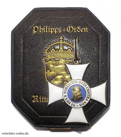 Hessen-Darmstadt, Philippsorden (2. Modell), Ritterkreuz II. Klasse, im Verleihungsetui